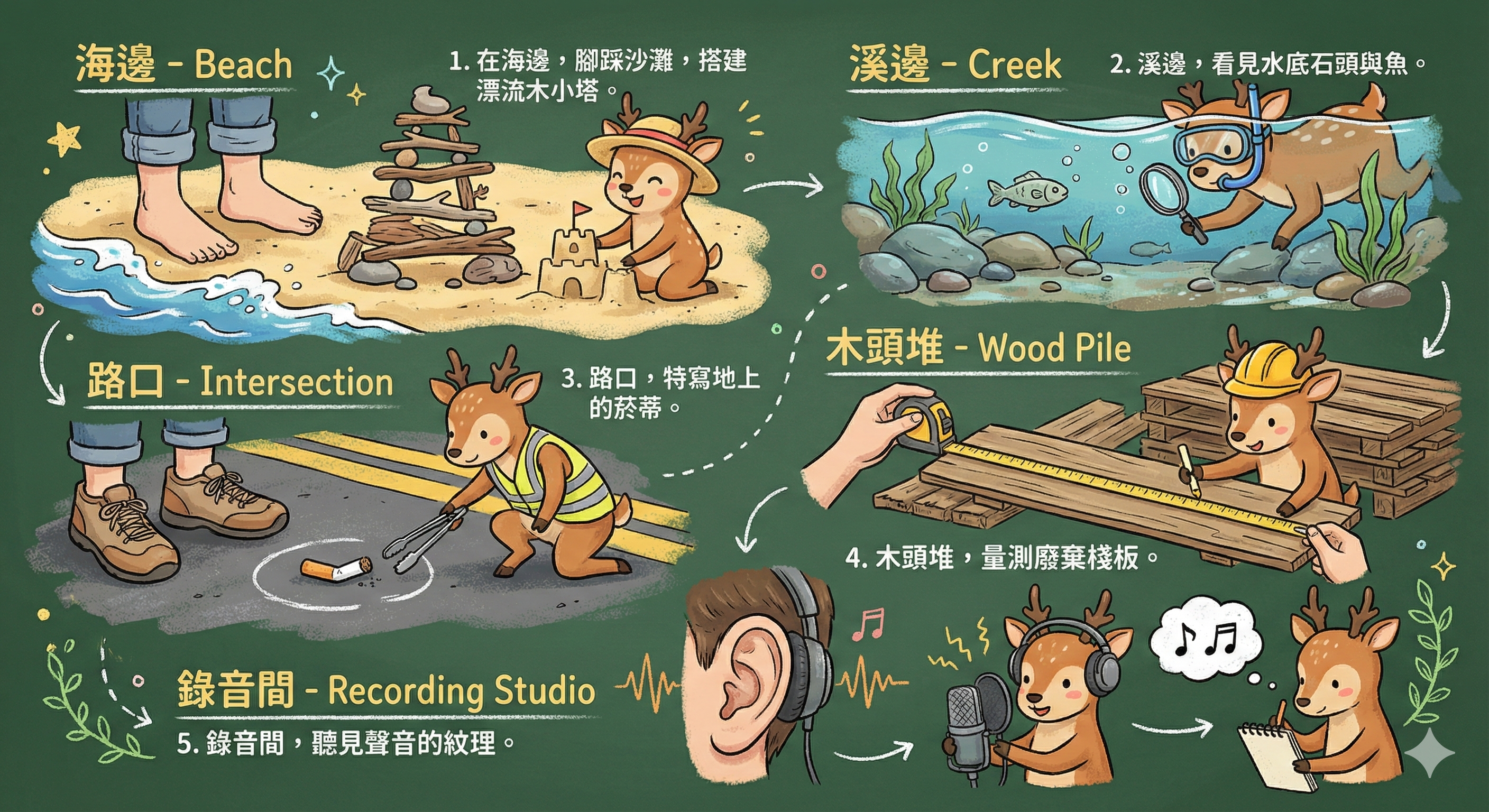 五種場域的「第一眼」視角圖