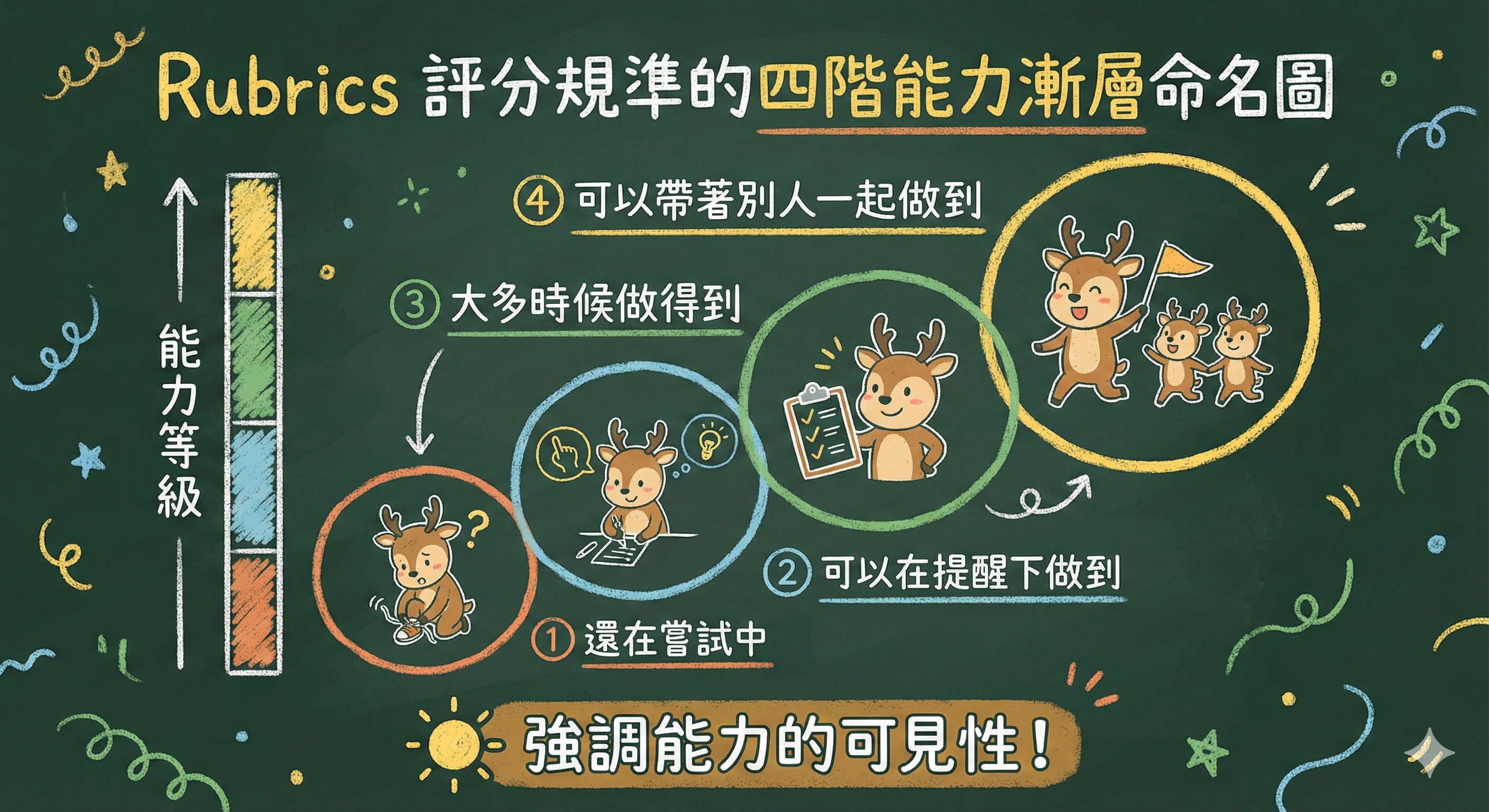 Rubrics 評分規準的四階能力漸層命名